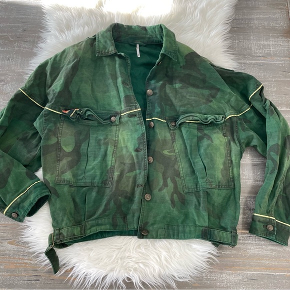 Free People Slouchy Military Camo Jacket | Size XS - Picture 9 of 12
